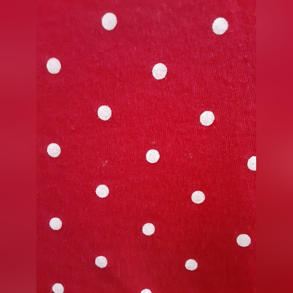 M Quacker Factory Rhinestone Embellished Red & White Polka Dot Short Sleeve Top - Picture 5 of 9